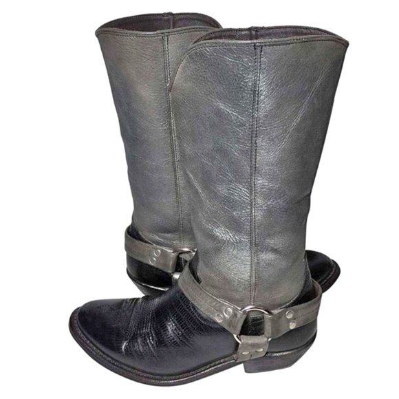 Golden Goose & Silver Motorcycle Boots Size 6 - Picture 1 of 9